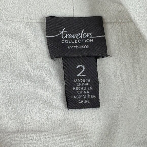 Chico's Open Front Ivory Velour Mixed Media Jacket Top Chico's Size 2 (US L/12) - Picture 5 of 9